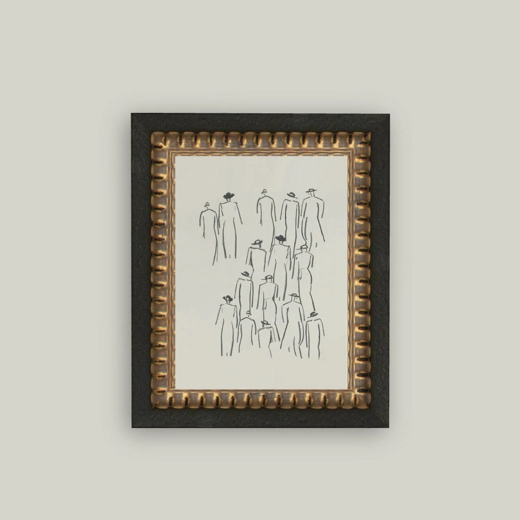 Crowd Sketch Framed Artwork