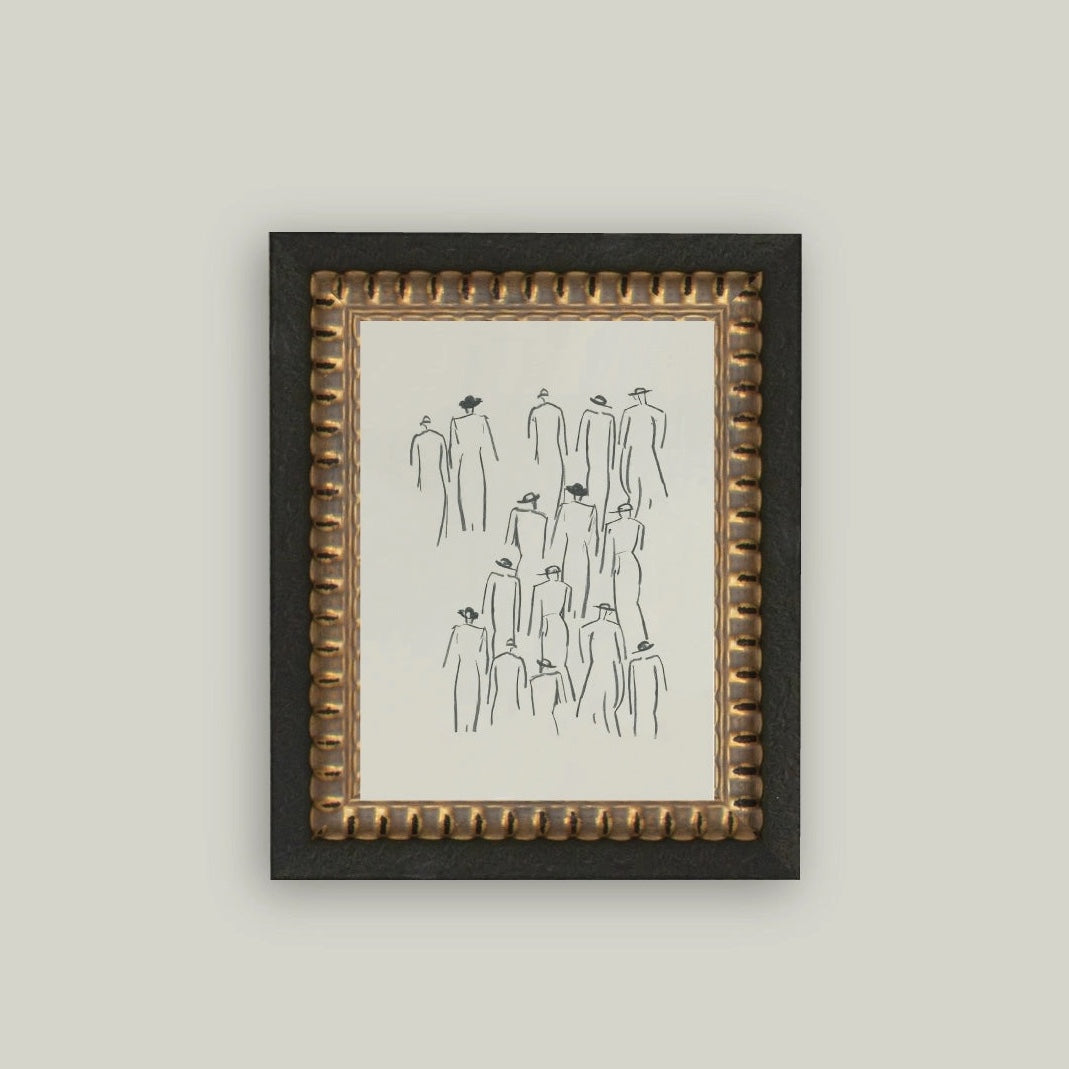 Crowd Sketch Framed Artwork