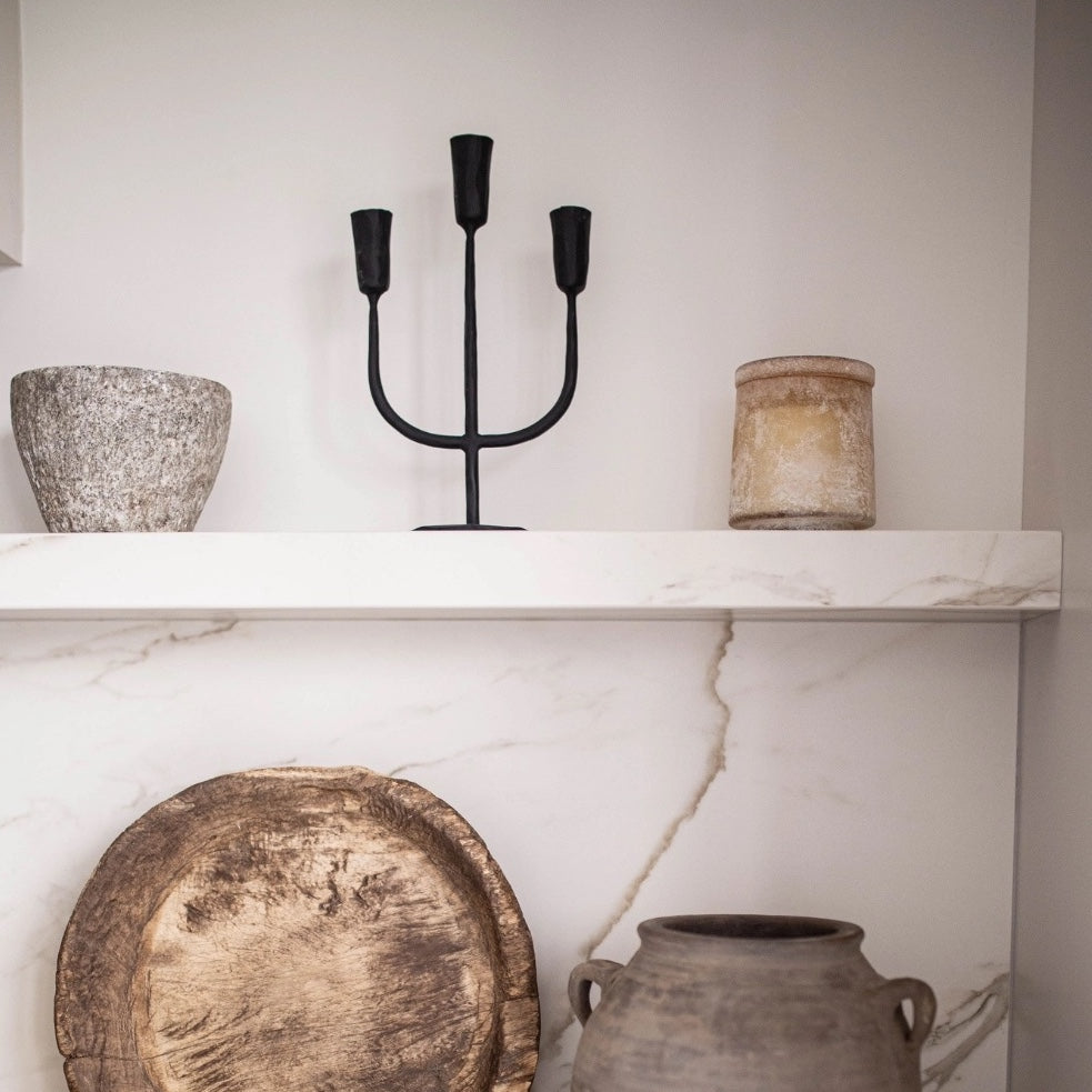 Iron 3 Arm Candlabra