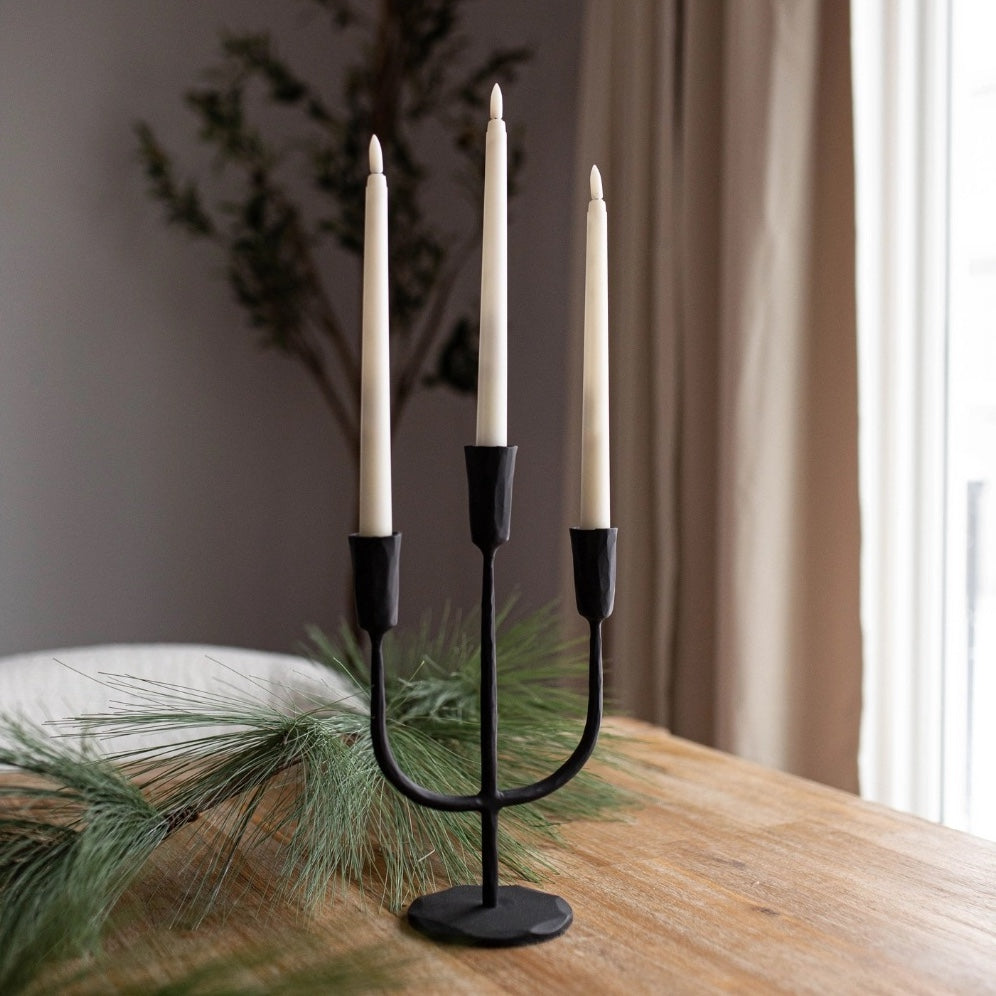 Iron 3 Arm Candlabra