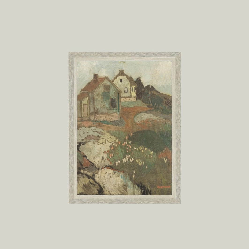 Landscape with Houses Framed Artwork