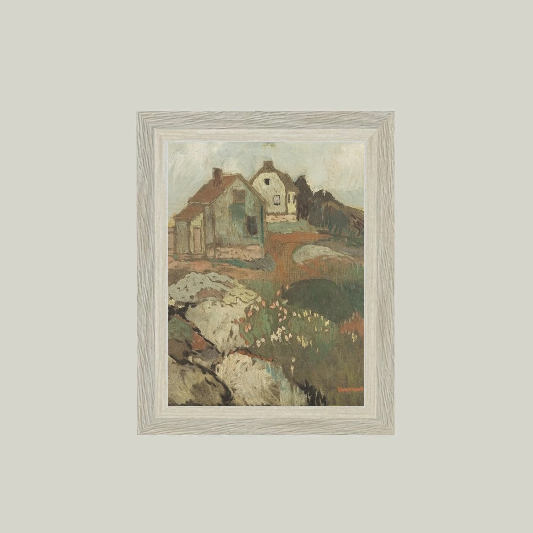 Landscape with Houses Framed Artwork