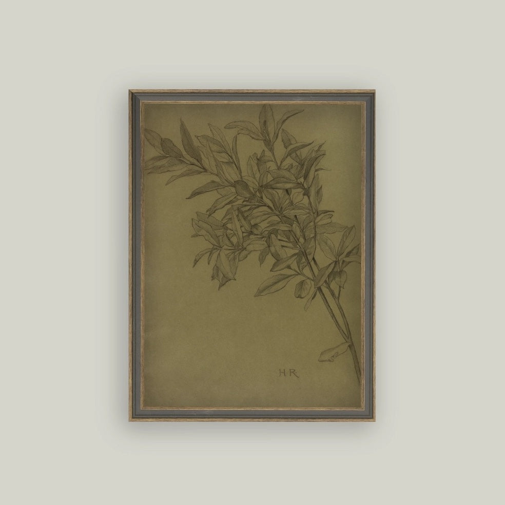 Leaves on Green Framed Artwork