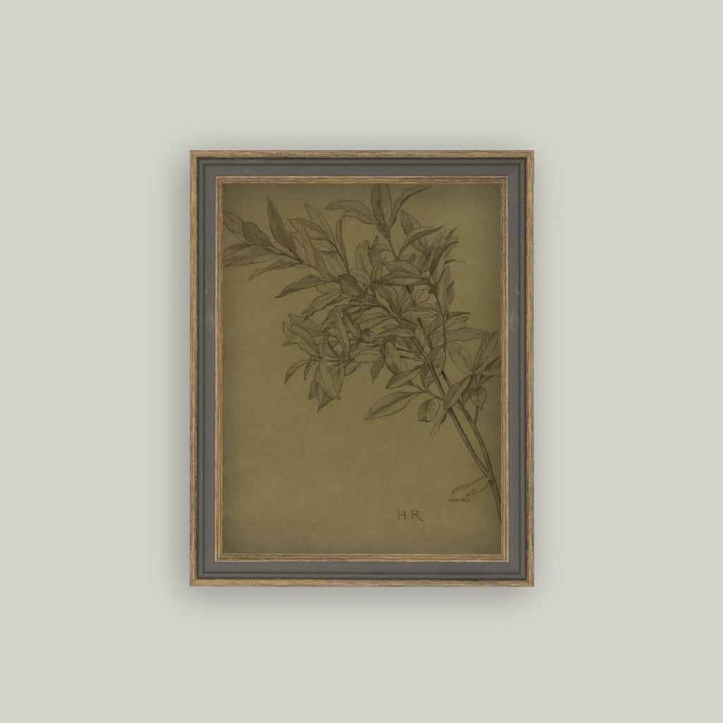 Leaves on Green Framed Artwork
