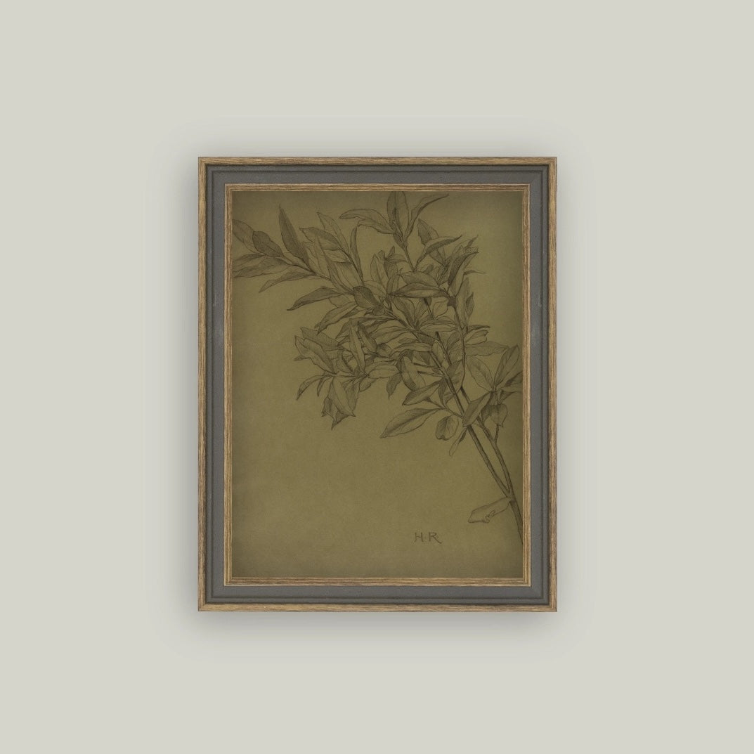 Leaves on Green Framed Artwork