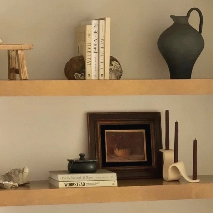 Lidded Black Marble Petal Box