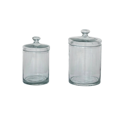 LIDDED GLASS JARS