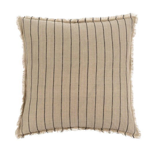 PINSTRIPED LINEN THROW PILLOW