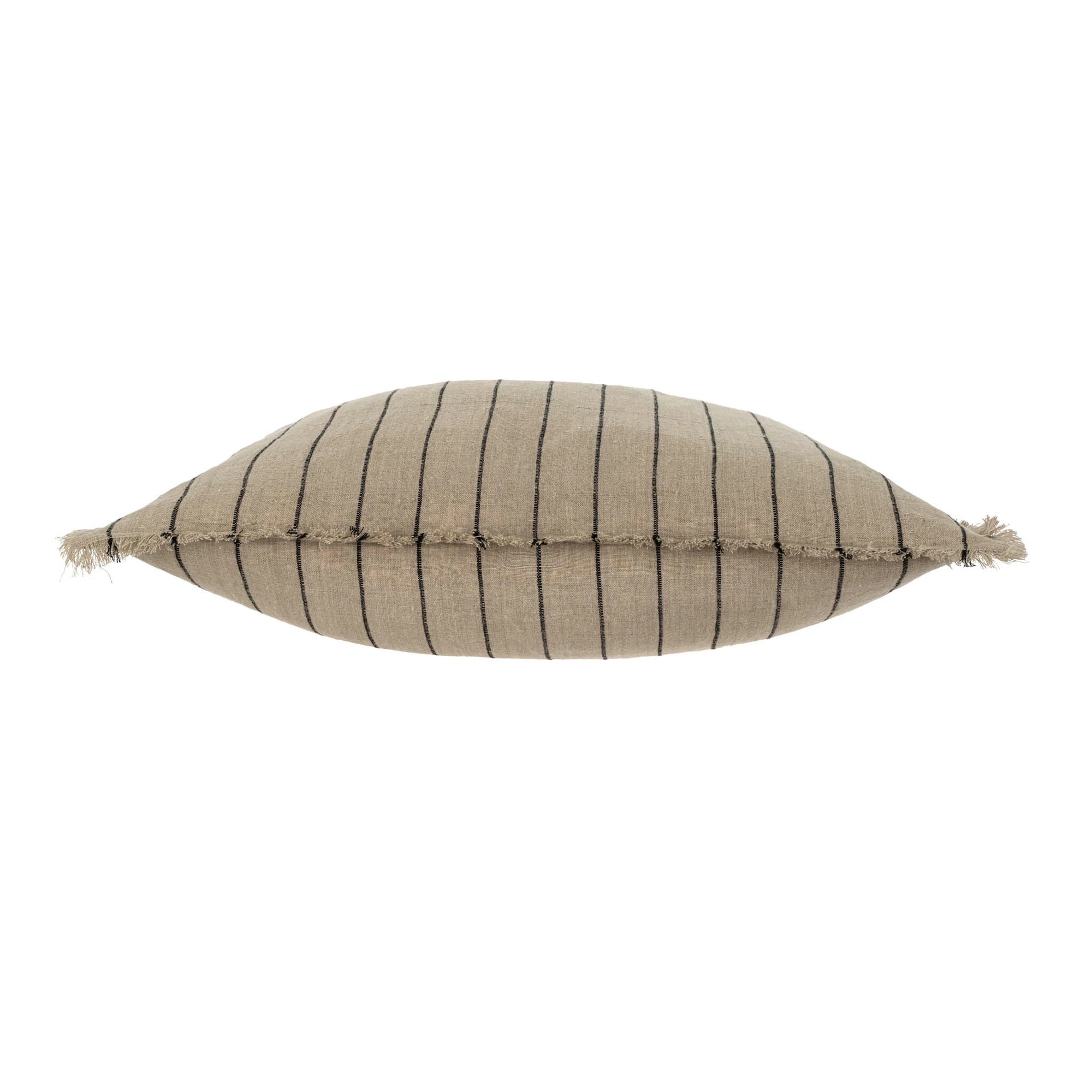 PINSTRIPED LINEN THROW PILLOW