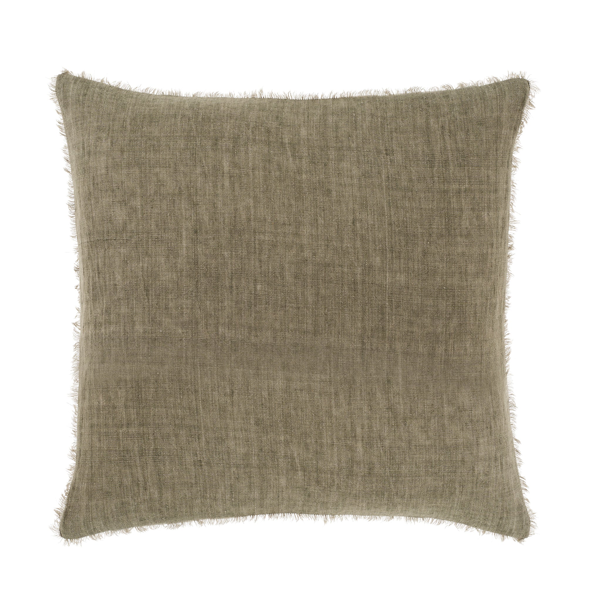 Lina Linen Throw Pillow | Olive