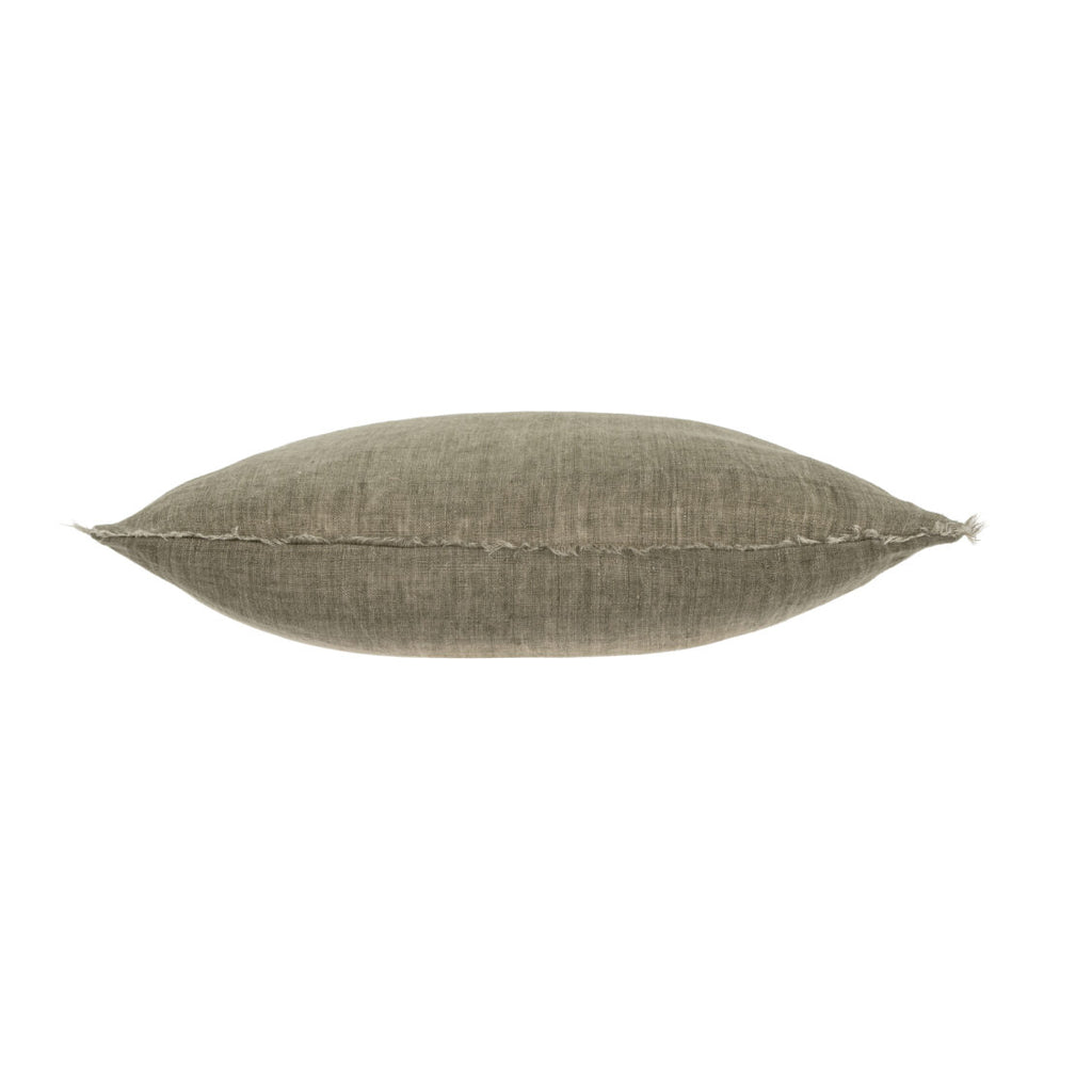 Lina Linen Throw Pillow | Olive