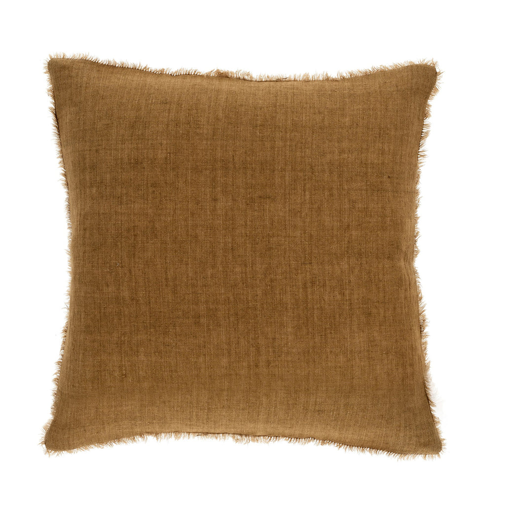 Lina Linen Throw Pillow | Tawny