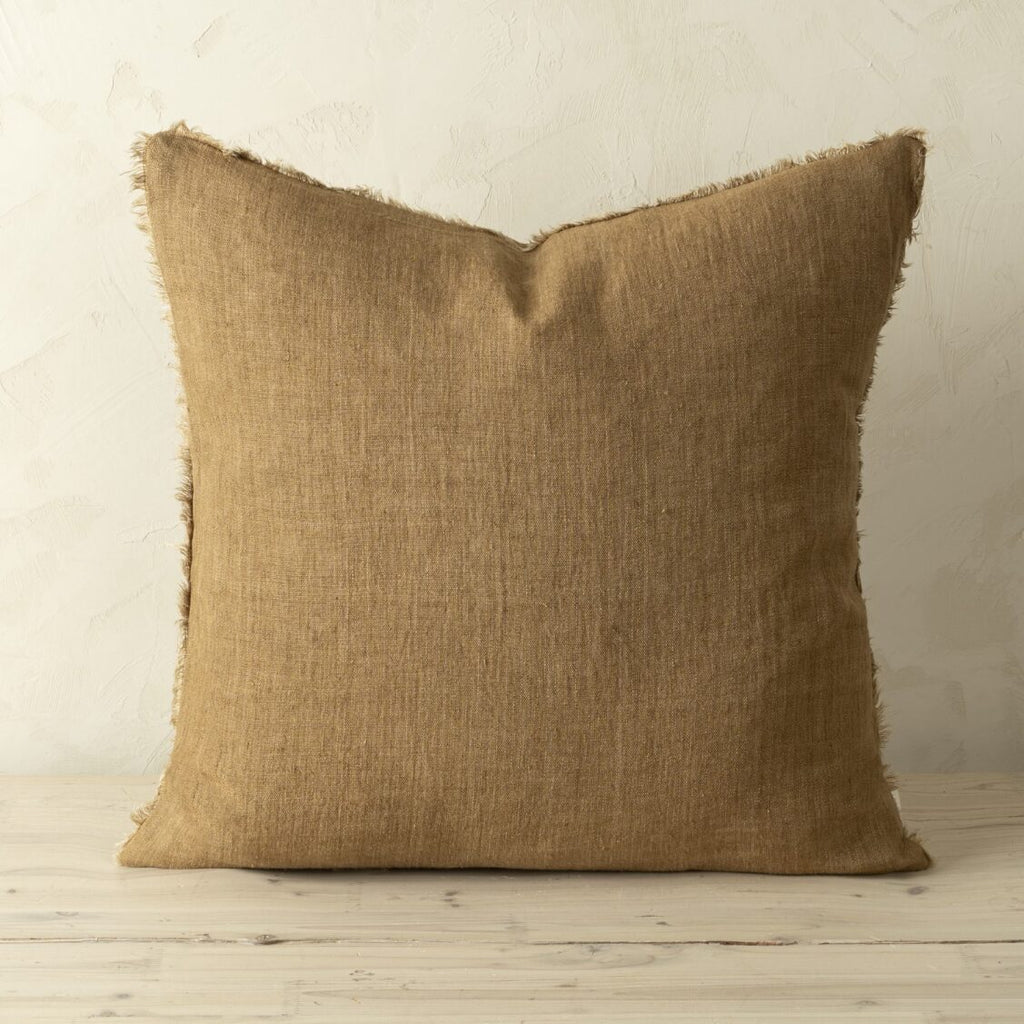 Lina Linen Throw Pillow | Tawny