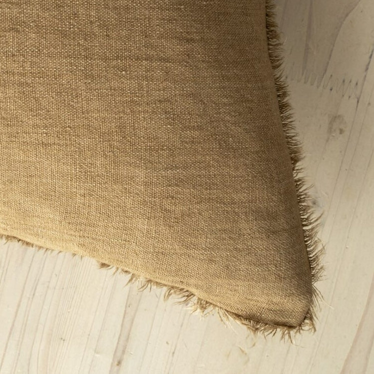 Lina Linen Throw Pillow | Tawny