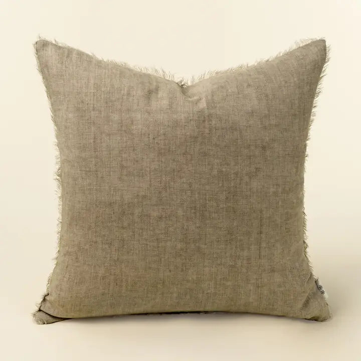 Lina Linen Throw Pillow | Almond