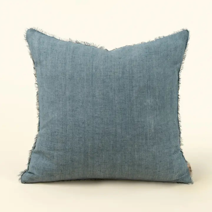 Lina Linen Throw Pillow | Arctic Blue