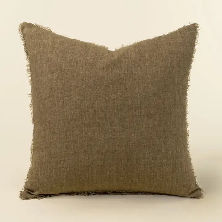 Lina Linen Throw Pillow | Hazelnut
