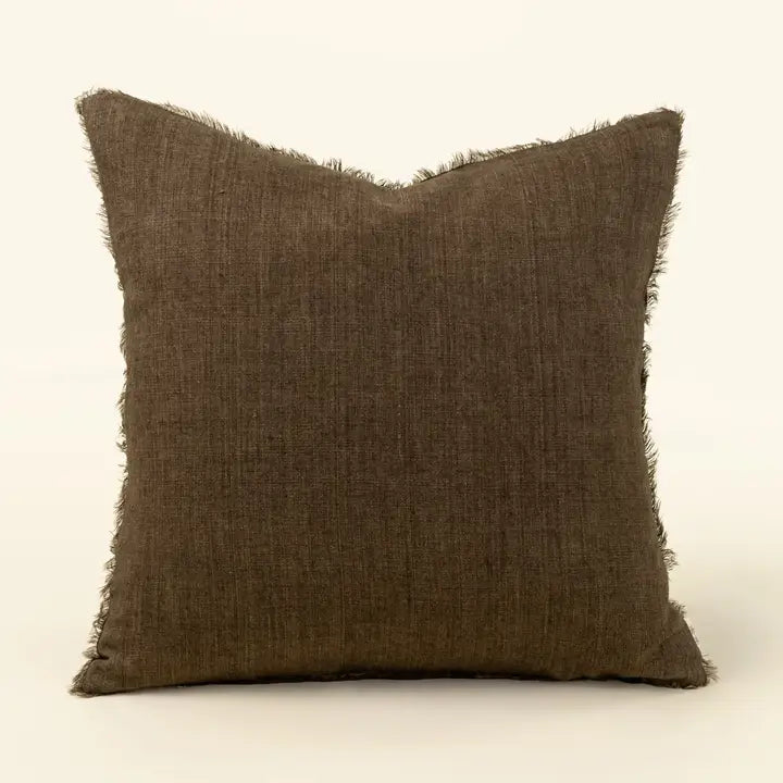 Lina Linen Throw Pillow | Mocha
