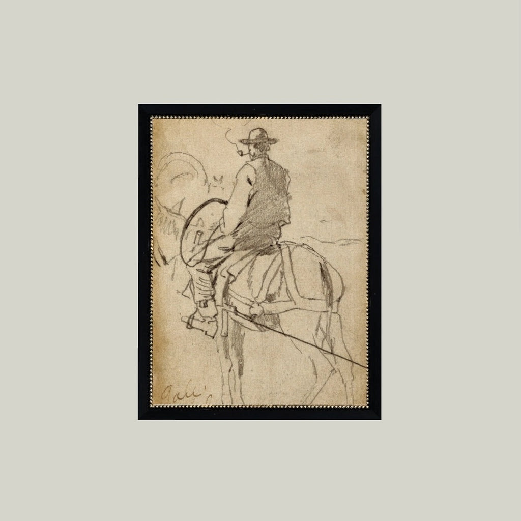 Man Riding a Horse Framed Artwork