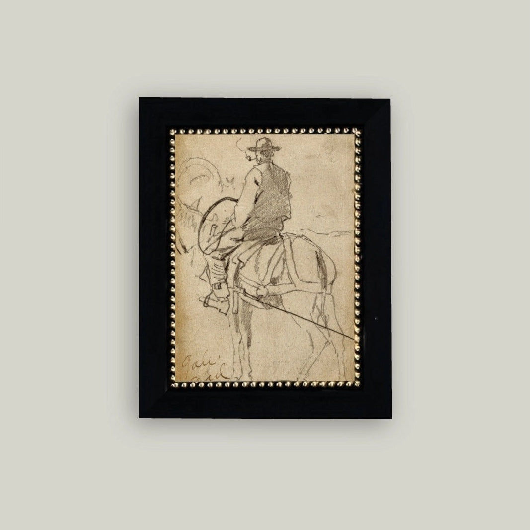 Man Riding a Horse Framed Artwork