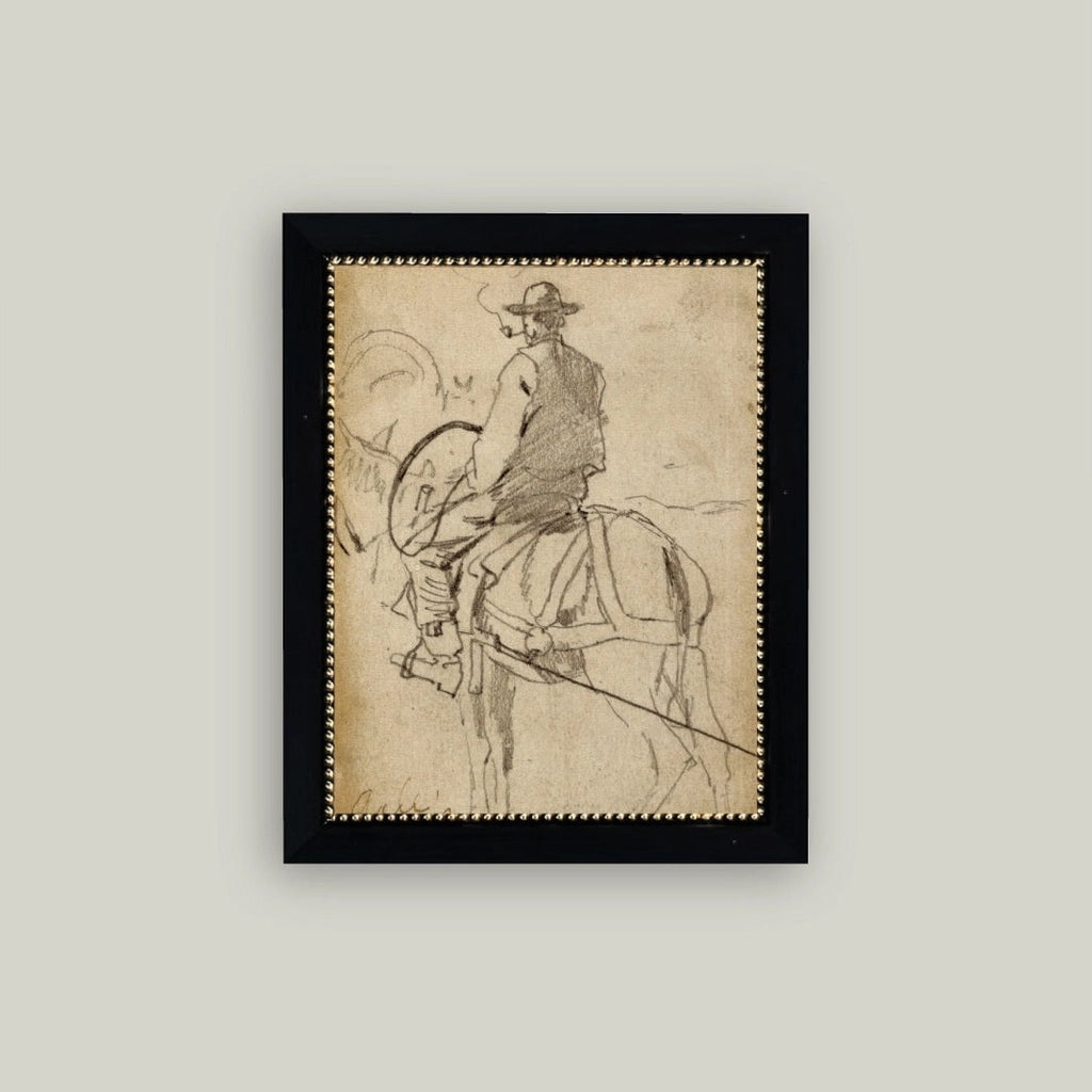 Man Riding a Horse Framed Artwork