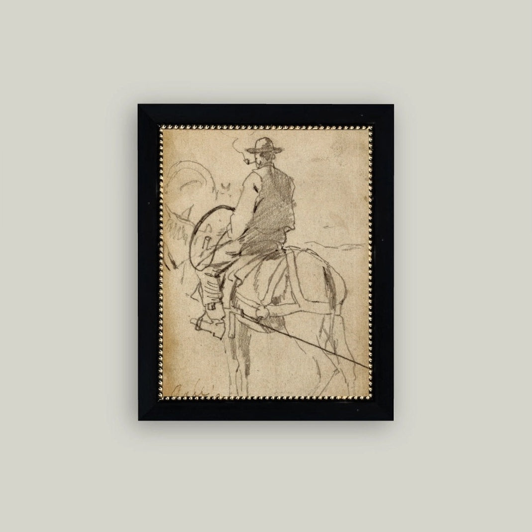 Man Riding a Horse Framed Artwork
