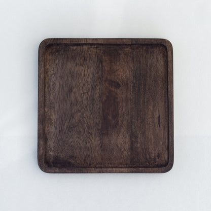 STAINED MANGO WOOD TRAYS | SQUARE