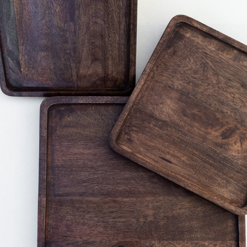STAINED MANGO WOOD TRAY | RECTANGLE