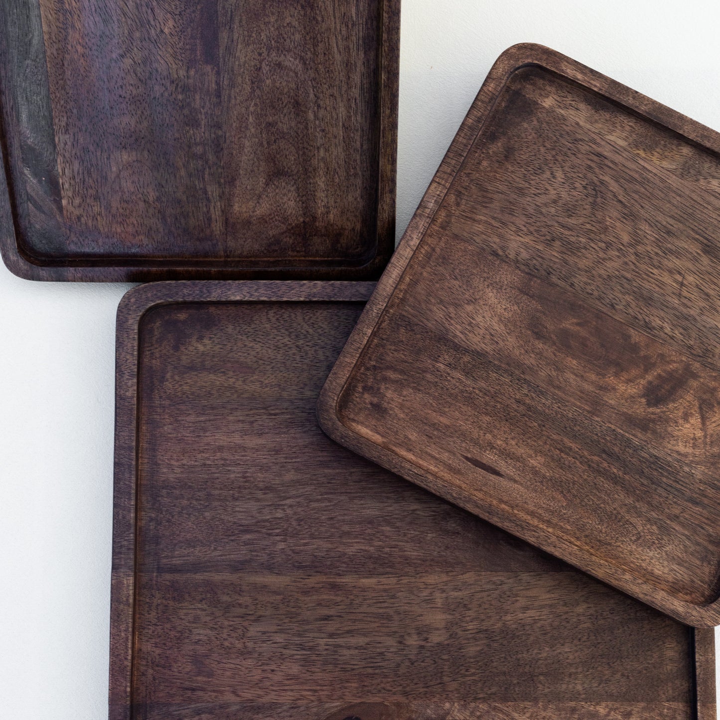 STAINED MANGO WOOD TRAYS | SQUARE