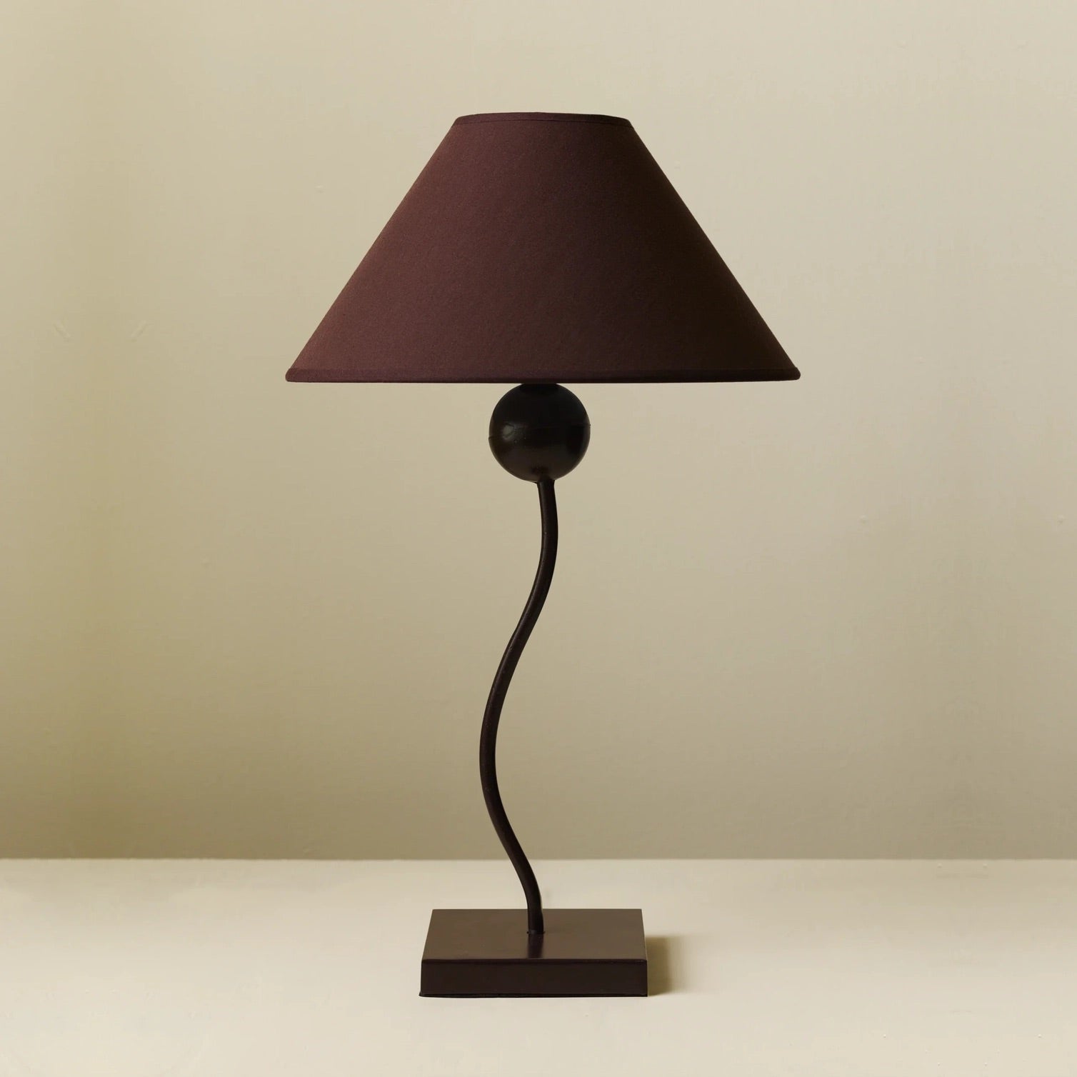 Memphis Burgundy Squiggle Table Lamp