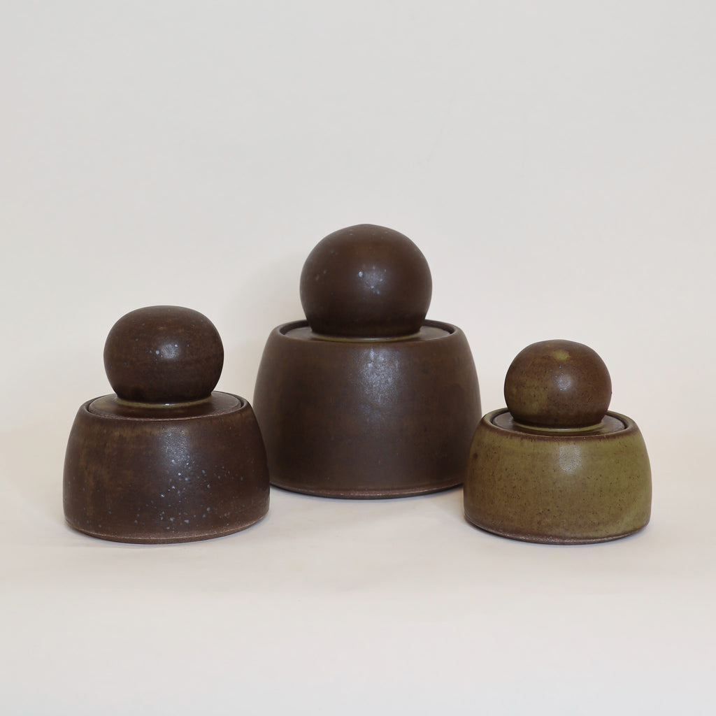 Olive Brown Stash Jars