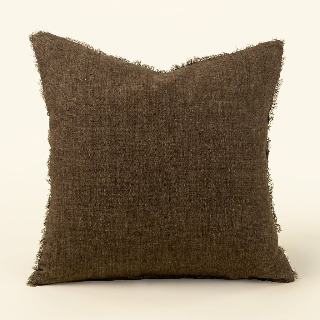 Oversized Lina Linen Throw Pillow | Mocha