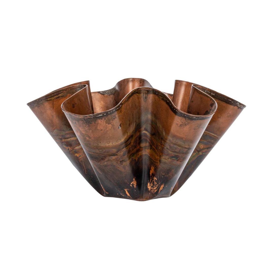 OXIDIZED COPPER HANDKERCHIEF BOWL