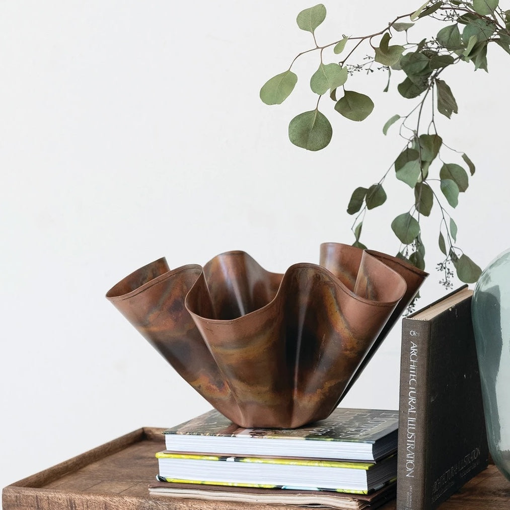 OXIDIZED COPPER HANDKERCHIEF BOWL