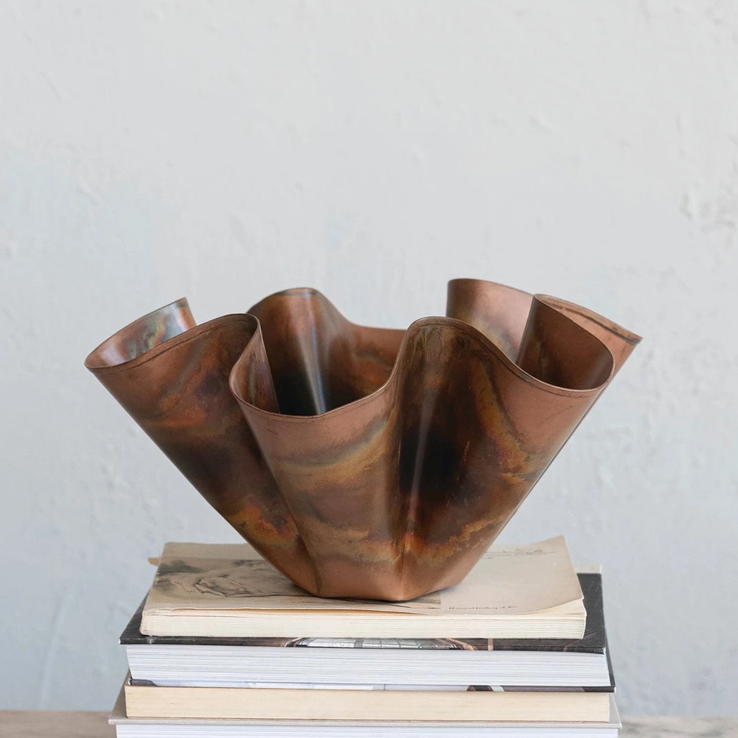 OXIDIZED COPPER HANDKERCHIEF BOWL