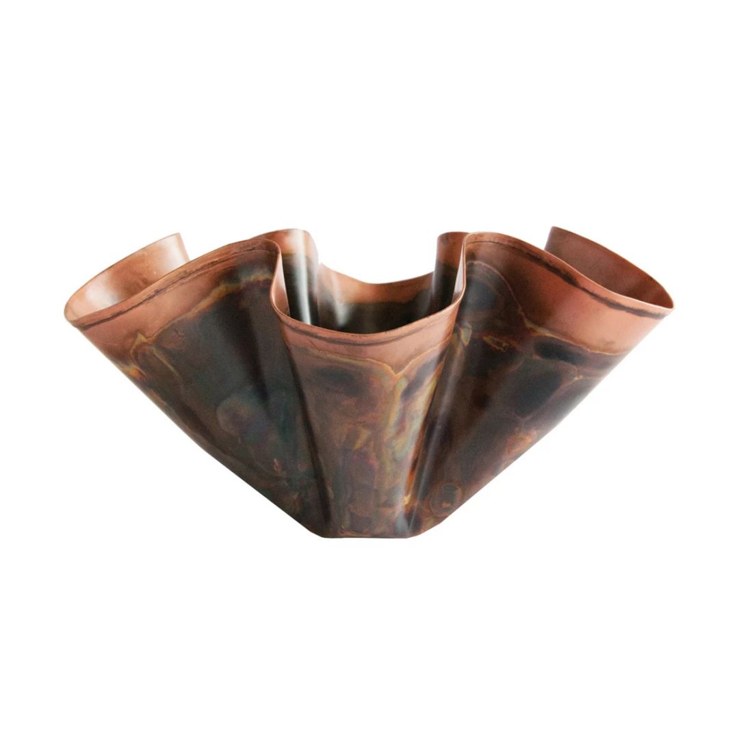 OXIDIZED COPPER HANDKERCHIEF BOWL