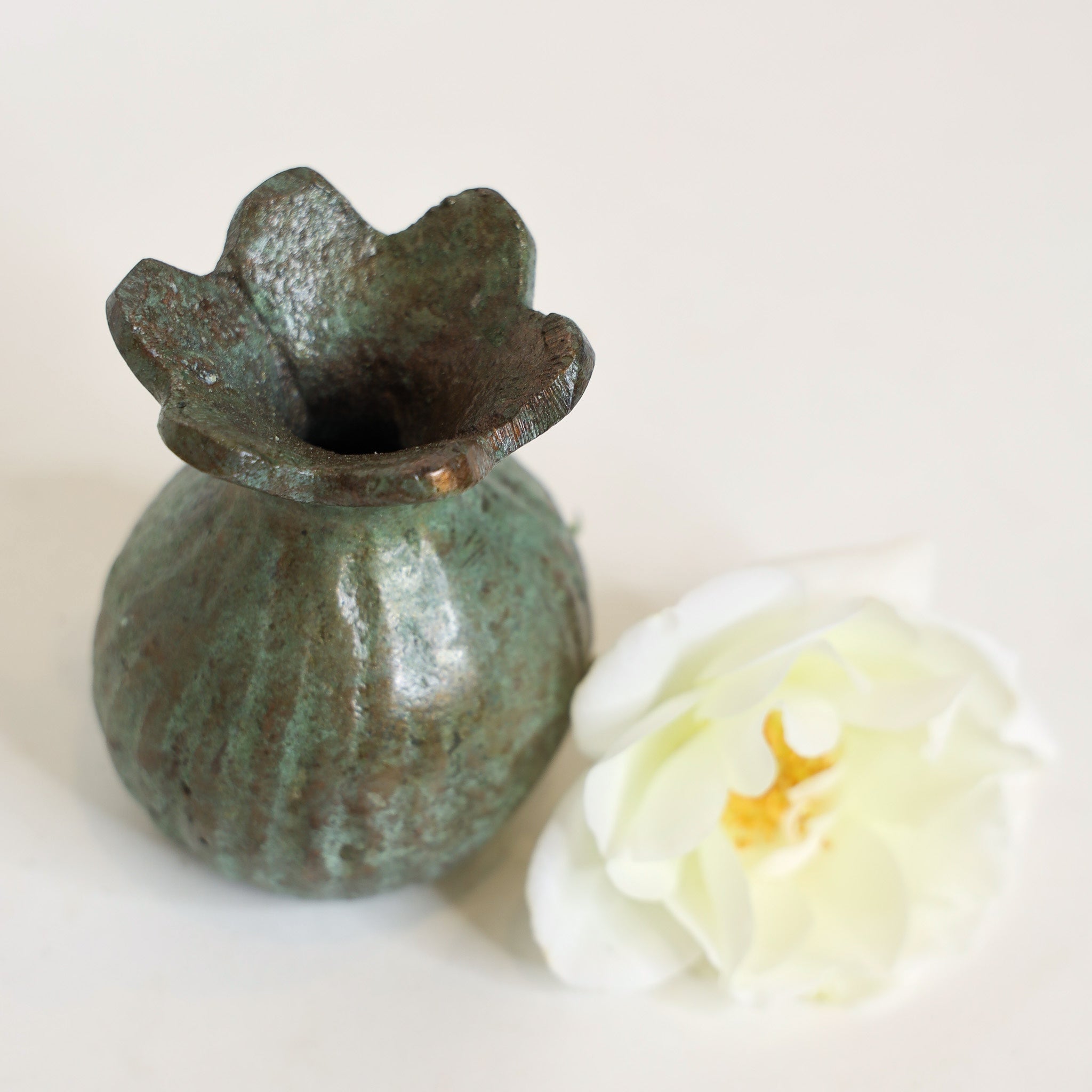 Patina Poppy Bud Vase