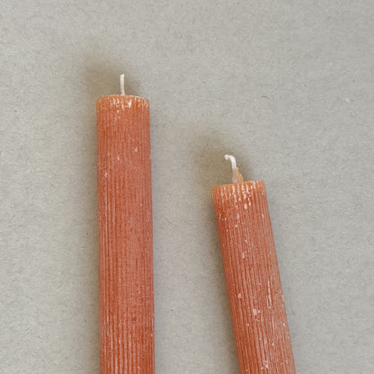 PINK PLEATED TAPER CANDLES - S/2