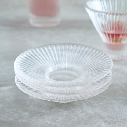 PRESSED GLASS SMALL PLATES