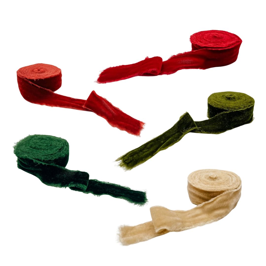 Raw Edge Velvet Ribbon
