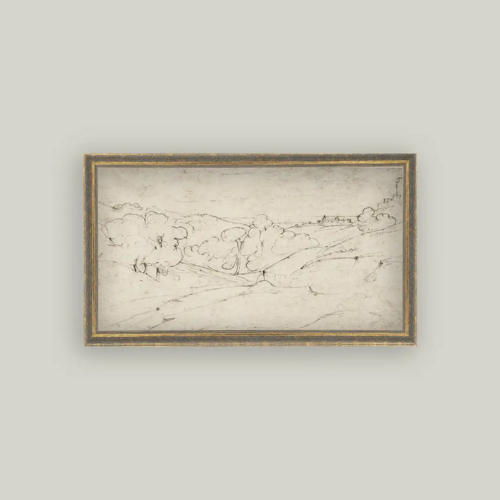 Rolling Hills Sketch Framed Artwork