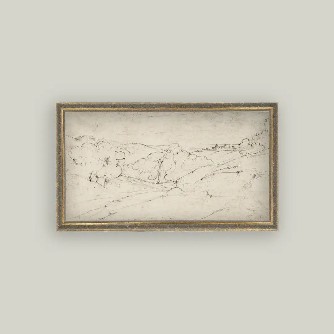 Rolling Hills Sketch Framed Artwork