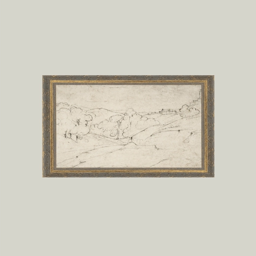 Rolling Hills Sketch Framed Artwork