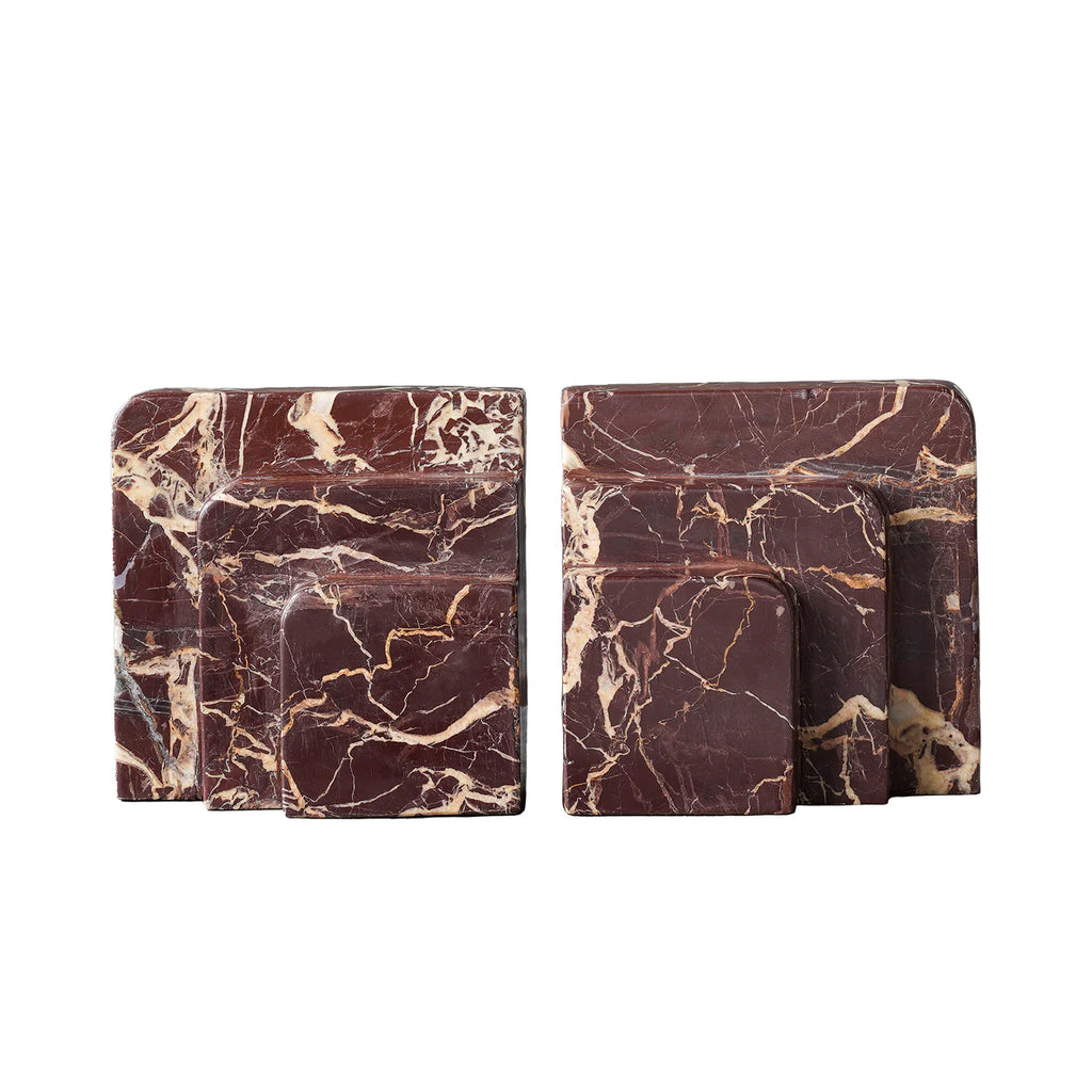 Rosso Levanto Marble Bookends