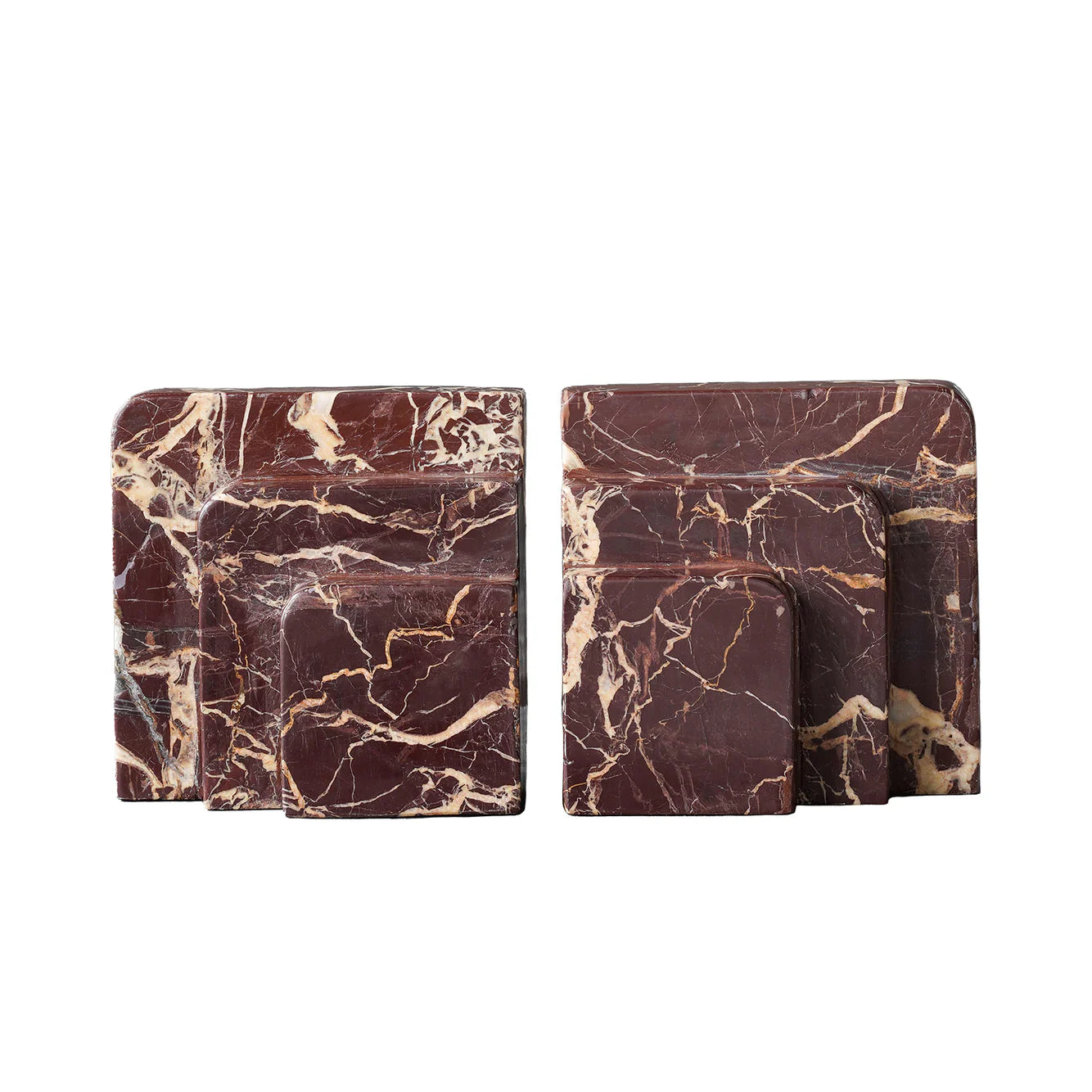 Rosso Levanto Marble Bookends