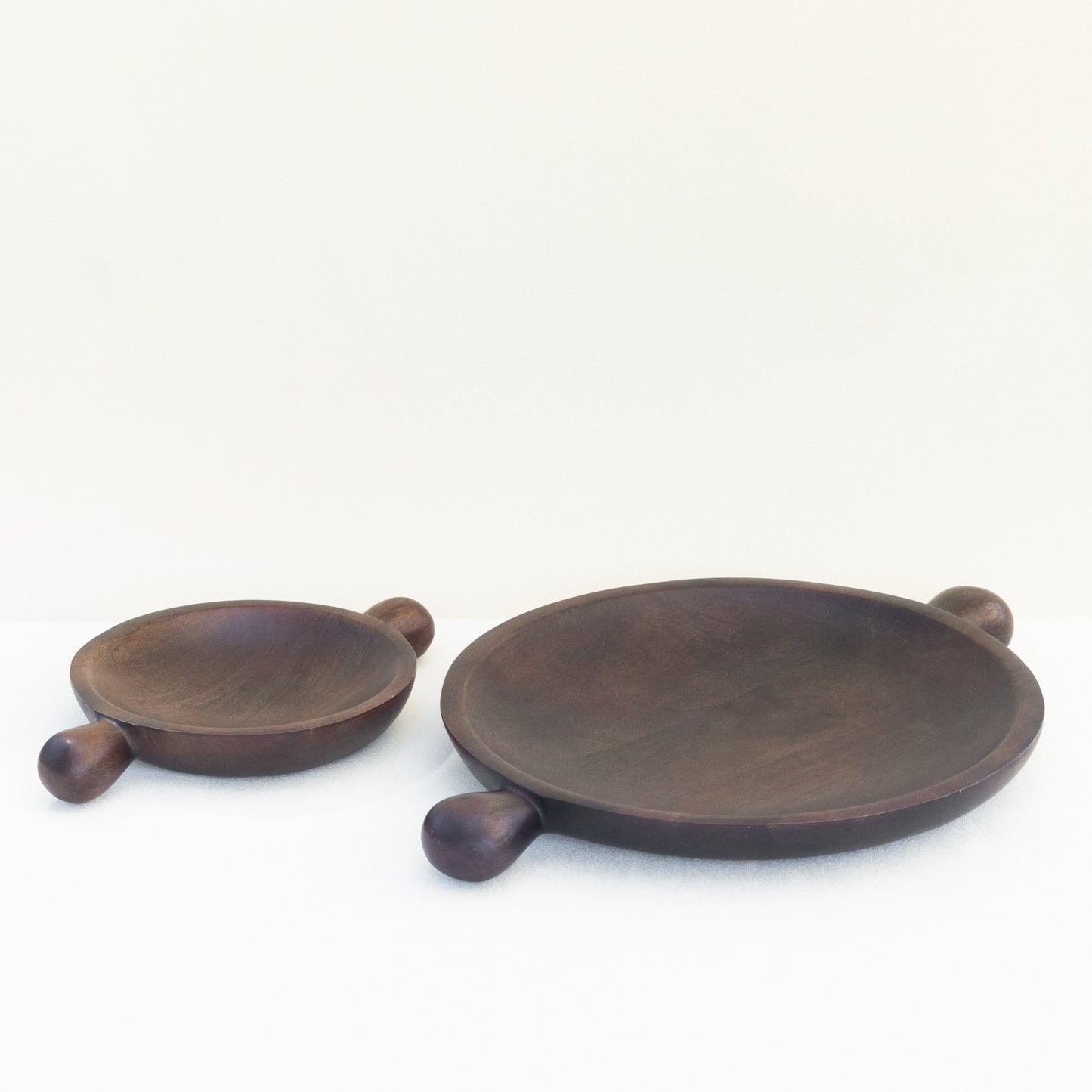 ROUND HANDLED WOOD TRAYS