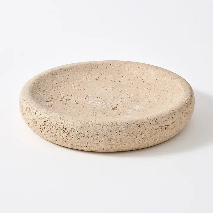 Round Travertine Tray
