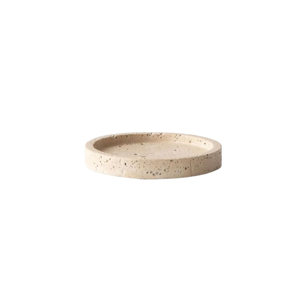 ROUND TRAVERTINE TRAY