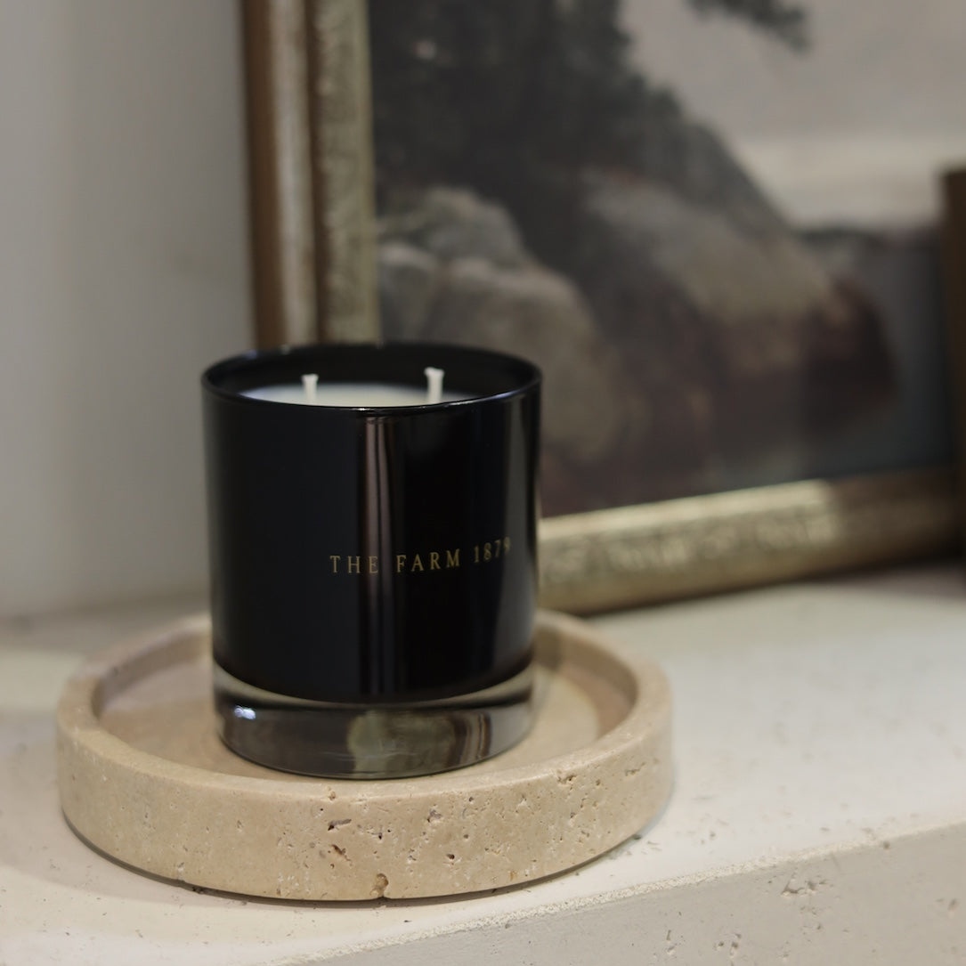 Round Travertine Tray