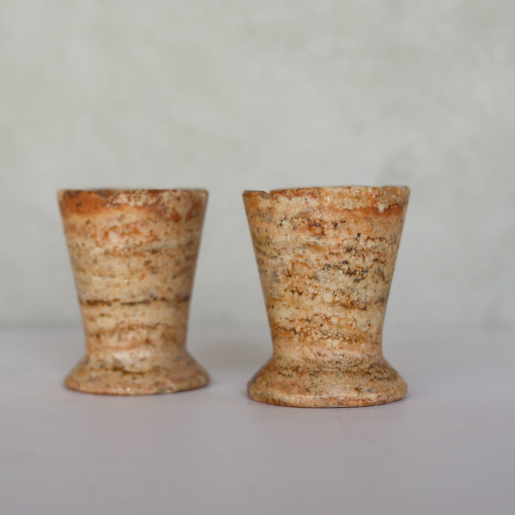 RUST TRAVERTINE CANDLE HOLDER
